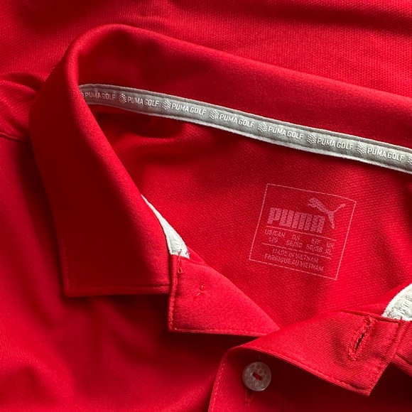 Puma Men's Red Polo Golf Shirt - Picture 6 of 7